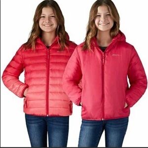 NWT Eddie Bauer Reversible Down Red Jacket, Size L